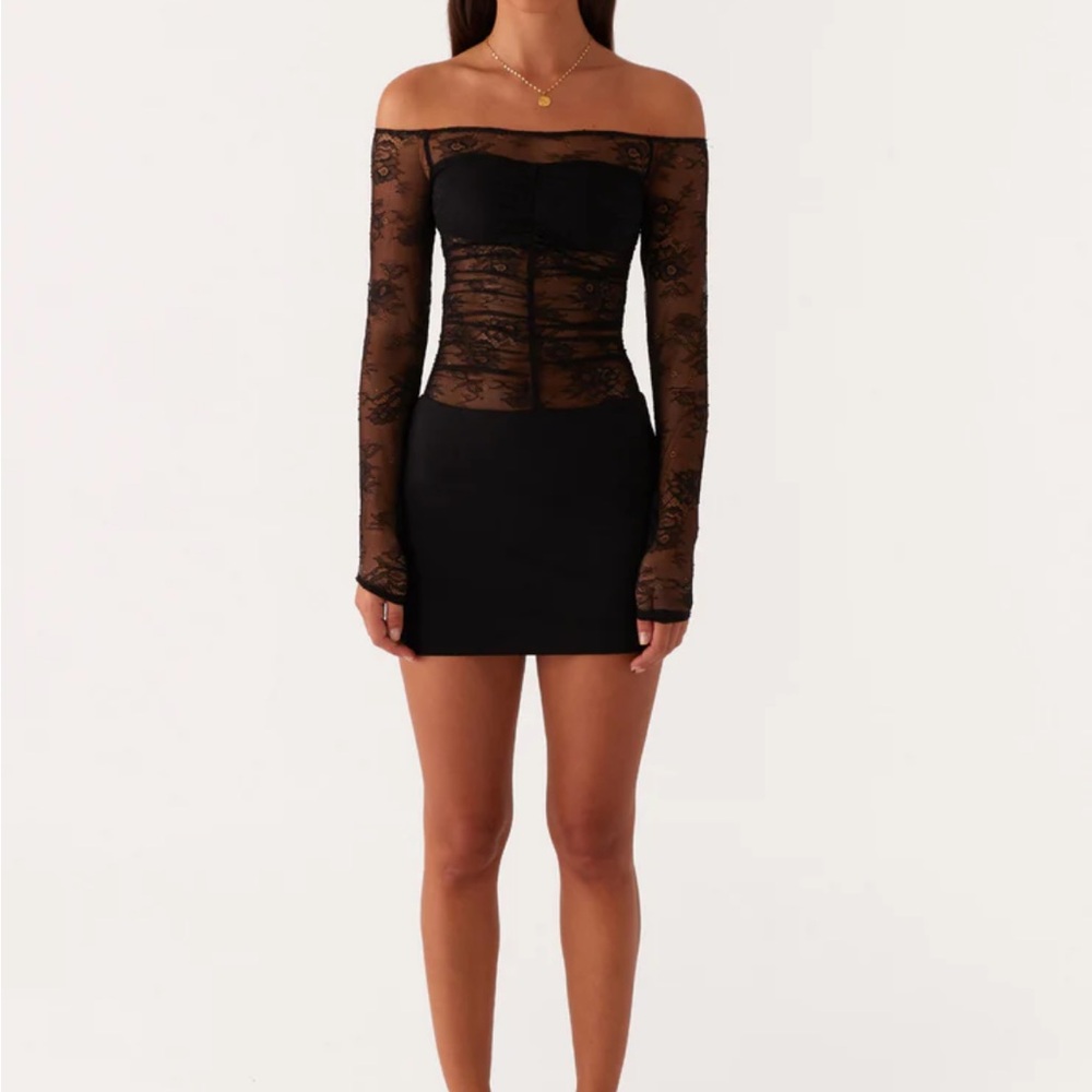 Peppermayo Black Lace Mini Dress